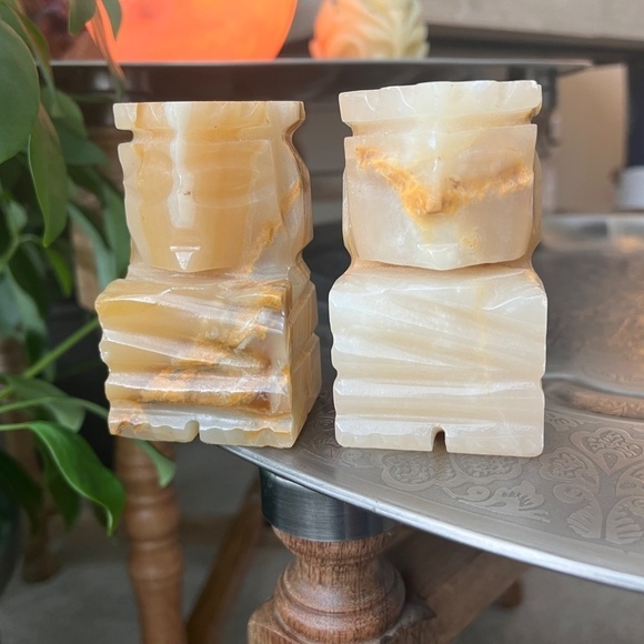 Other - Miniature Onyx Aztec Bookends